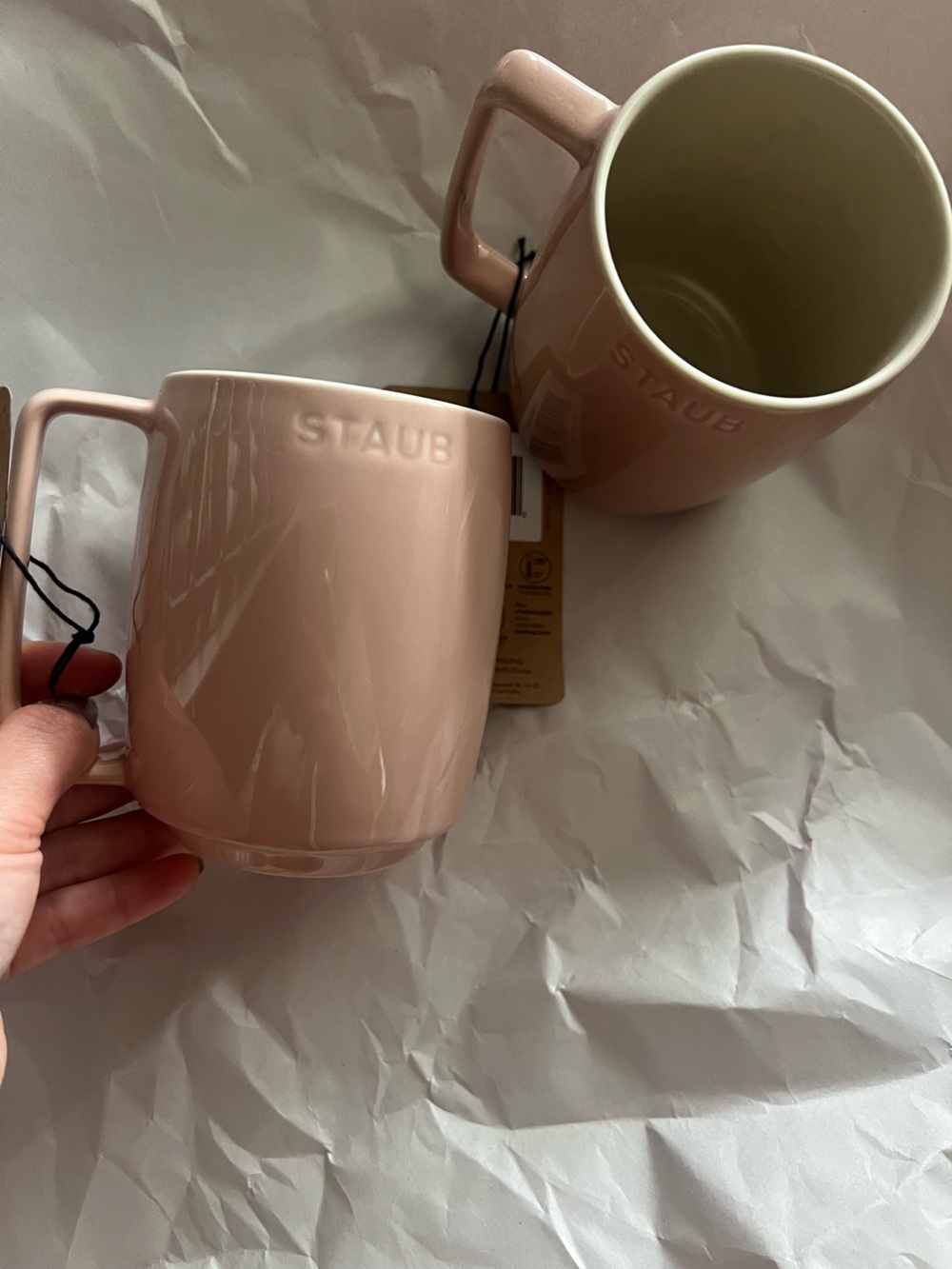 Set of 2 Staub Ceramic Coffee Tea Mug 475 mL/16 oz light pink *New With Tag* - Picture 2 of 6